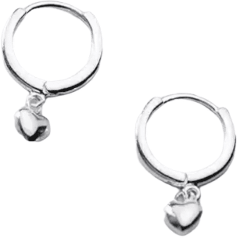 Mini Heart Silver Earrings-Pair
