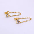 Cz Cable Chain Minimalist Drop Stud