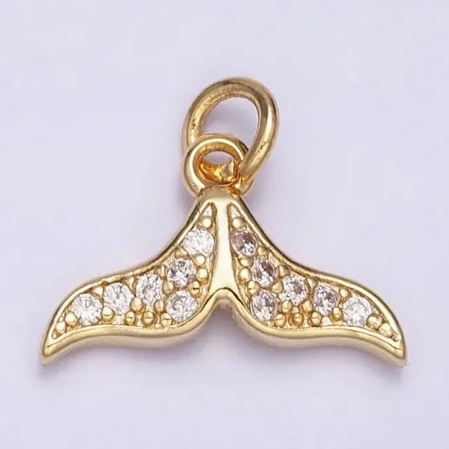 Cz Dolphin Tail Charm