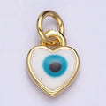 Mini Teal Blue Evil Eye Heart Charm