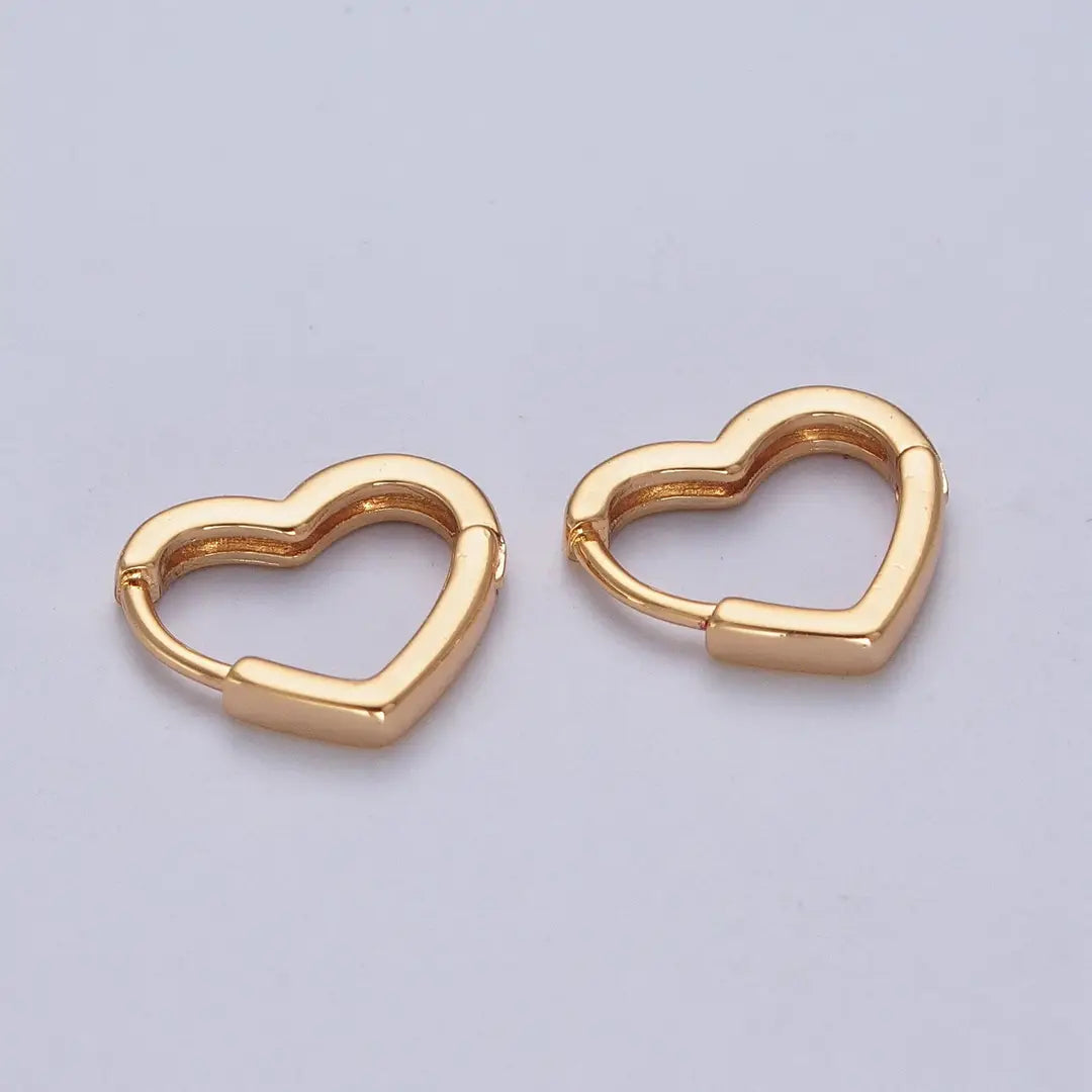 Heart Love Cz Huggie Earrings