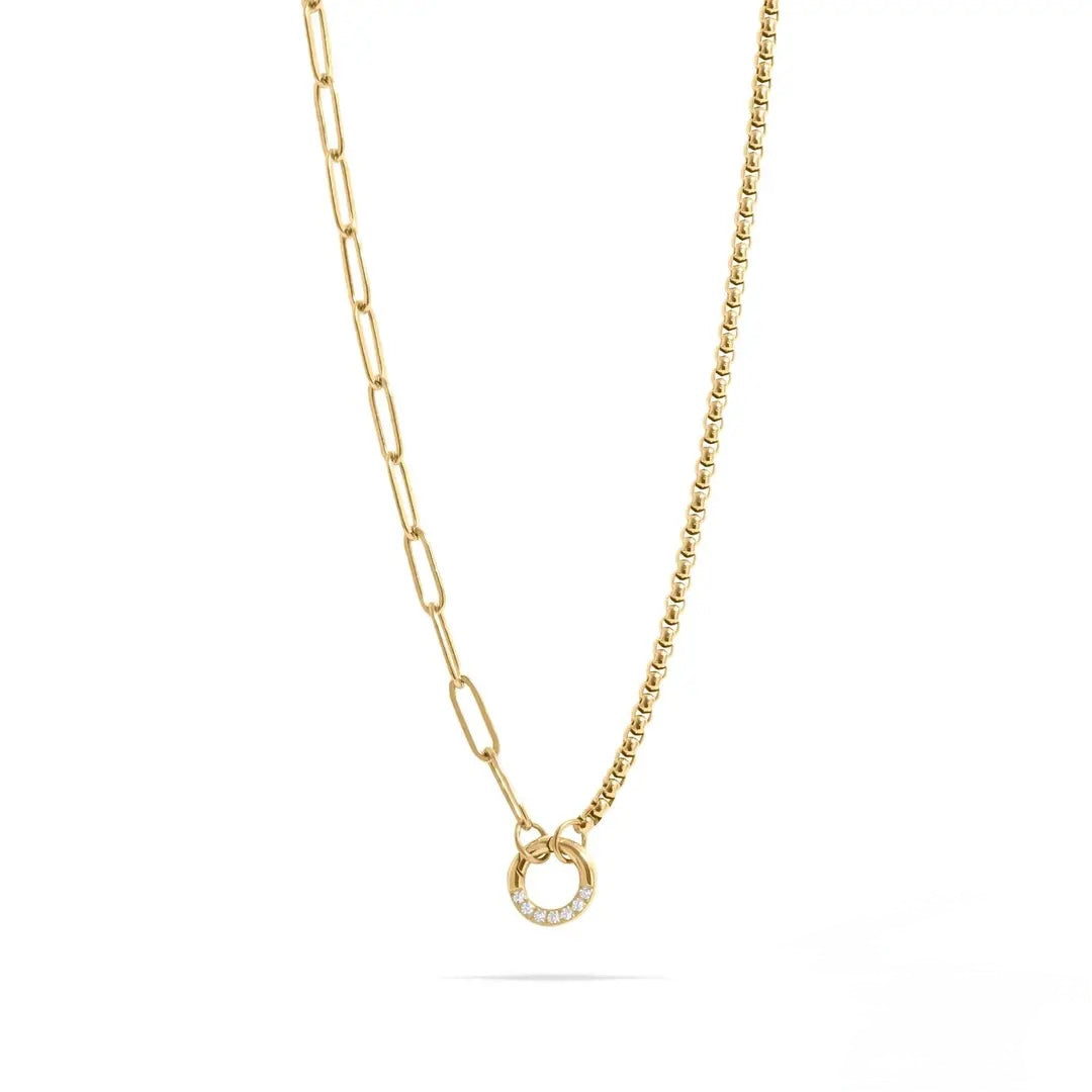 Split Chain with Stone Charm Holder