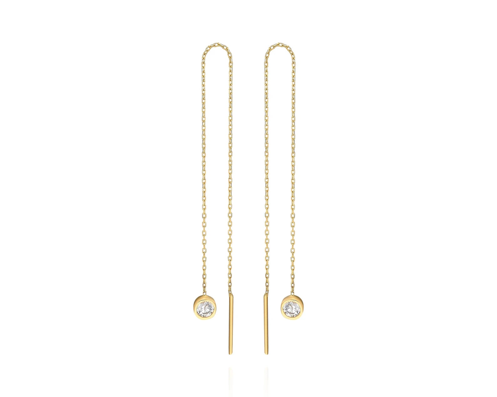 Circle CZ Dangle Threader Earrings set