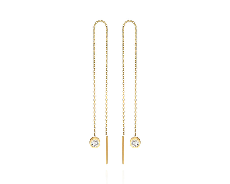 Circle CZ Dangle Threader Earrings set