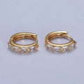 Baguette Cz Lined Huggie Earrings