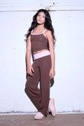 Katie J Livi Rollover Pant - Expresso/Pink