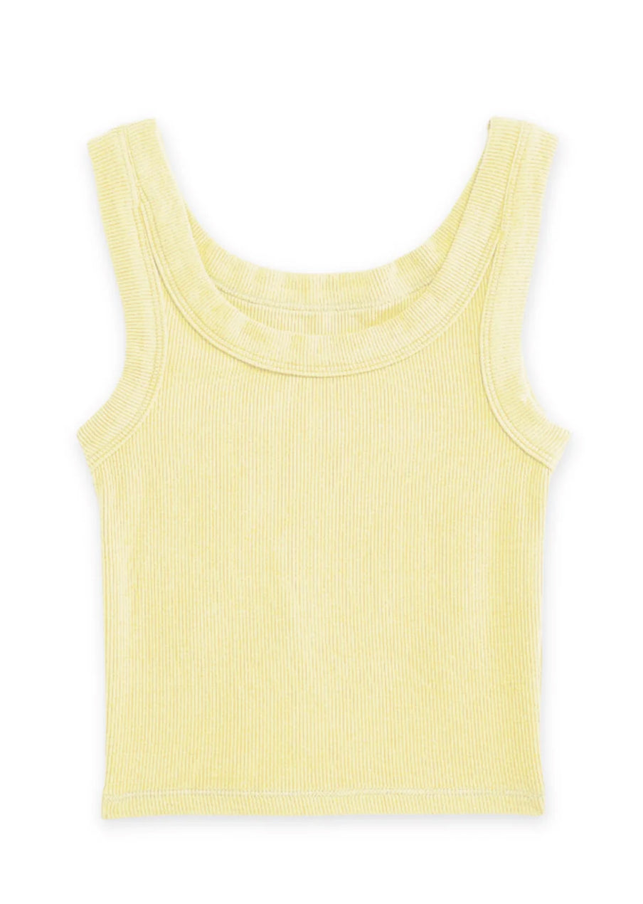 Katie J Livi Long 2.0 Ribbed Tank Top- creme brulee