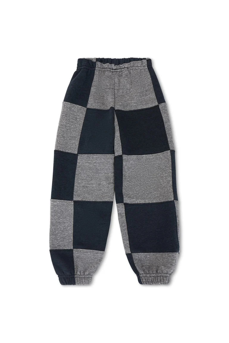 Aviator Nation Check Quilted Sweatpants-Heather Grey/ Charcoal (presale)