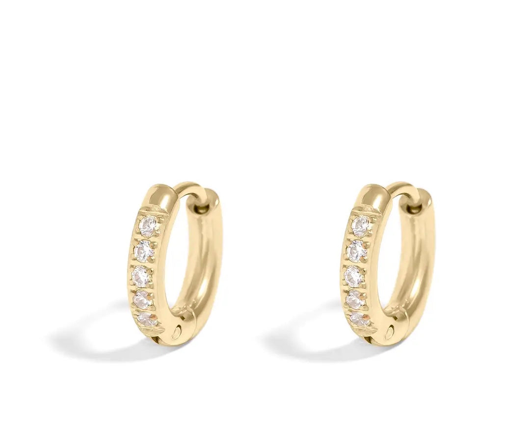 Cz Mini Huggie Hoop Earrings