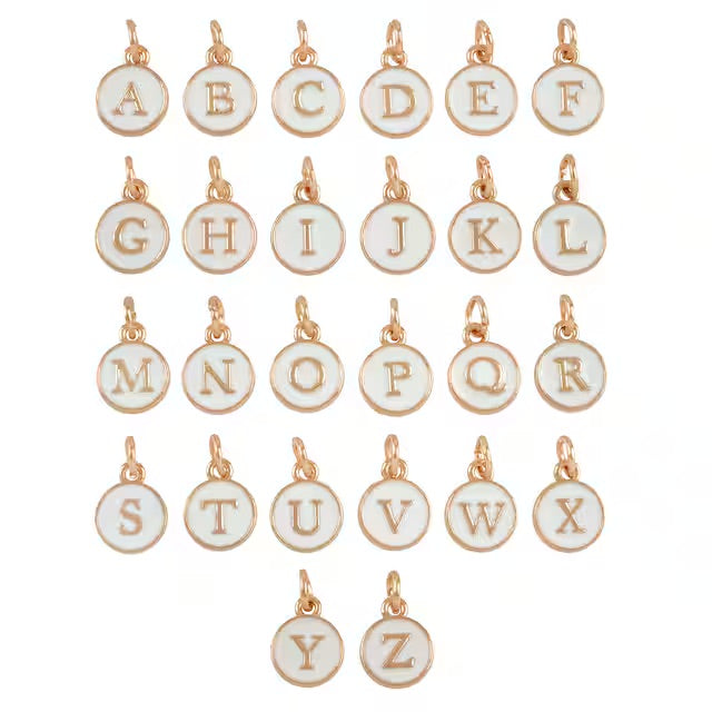 Mini White Alphabet Charm