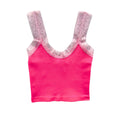 Katie J Liana Seamless Tank With Lace Trim- Neon/Baby Pink