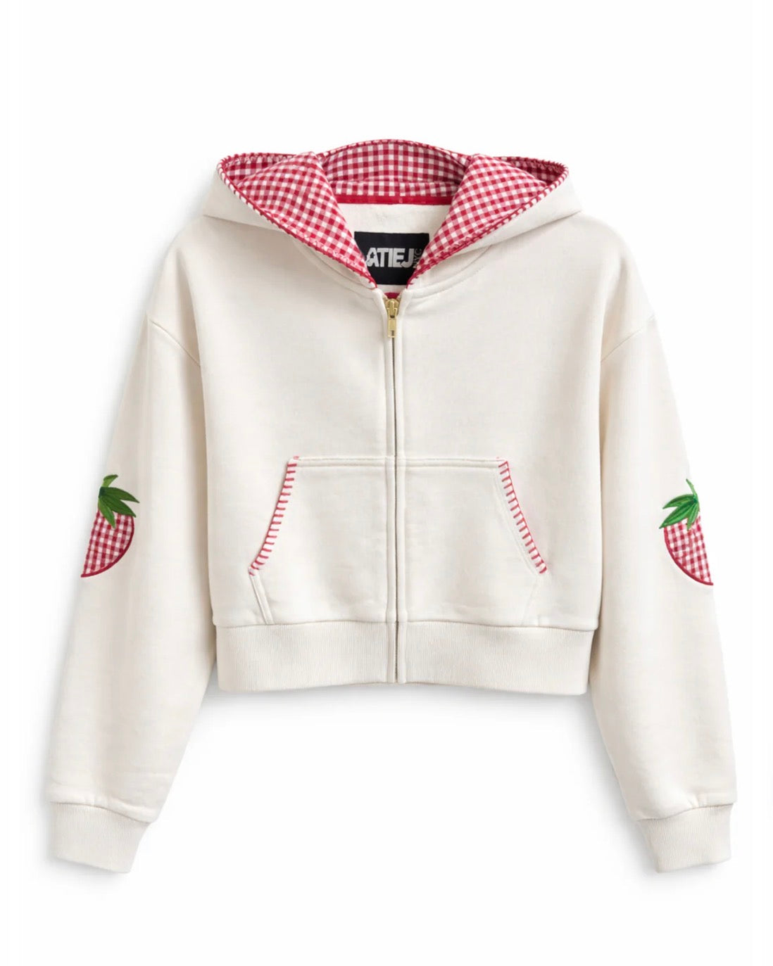 Katie J Leah Applique Crop Zip Hoodie