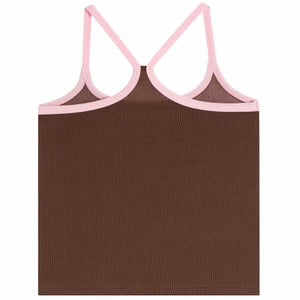 Katie J Livi Racer Back Cami - Espresso/baby pink