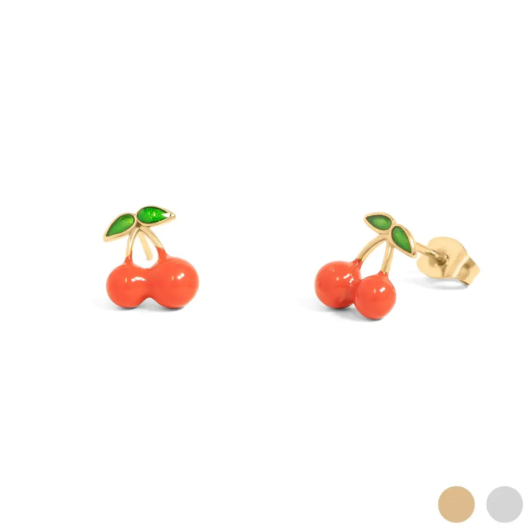 Red Cherry Stud Earrings