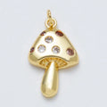 Cz Dotted Mushroom Charm