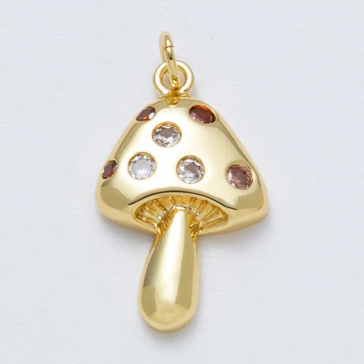 Cz Dotted Mushroom Charm