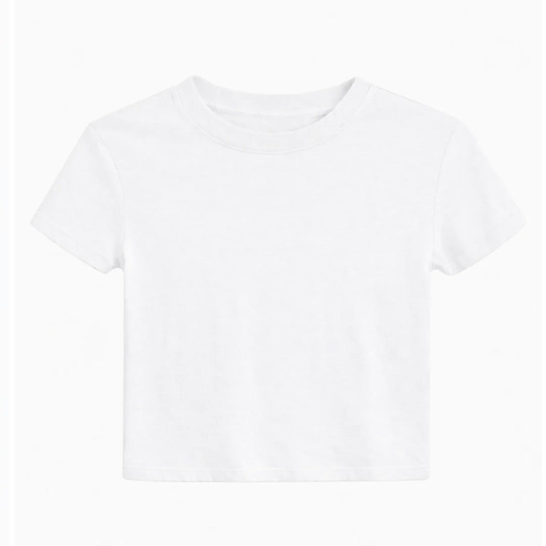 Katie J Fearless Crop Tee - white