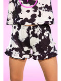 Pixielane Simply Soft Ruffle Short-Black Tie Dye