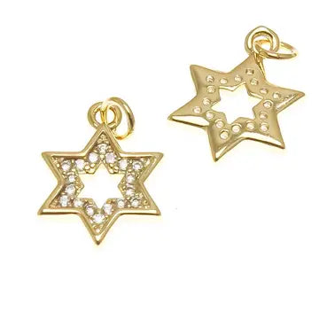Cz Star of David with Rim Charm