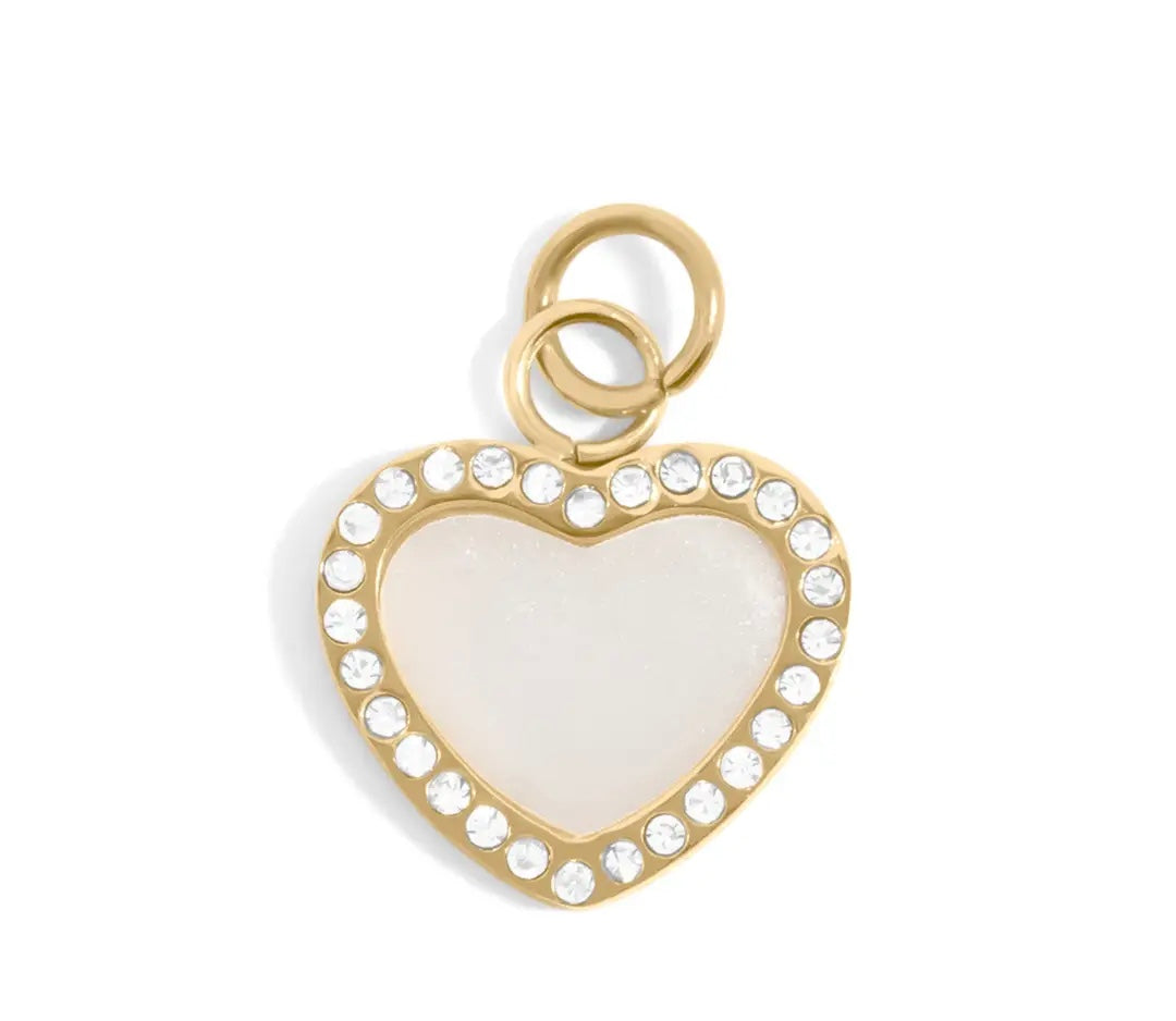 Pearl Heart Charm