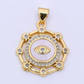 Cz Shell Pearl Evil Eye Pendant