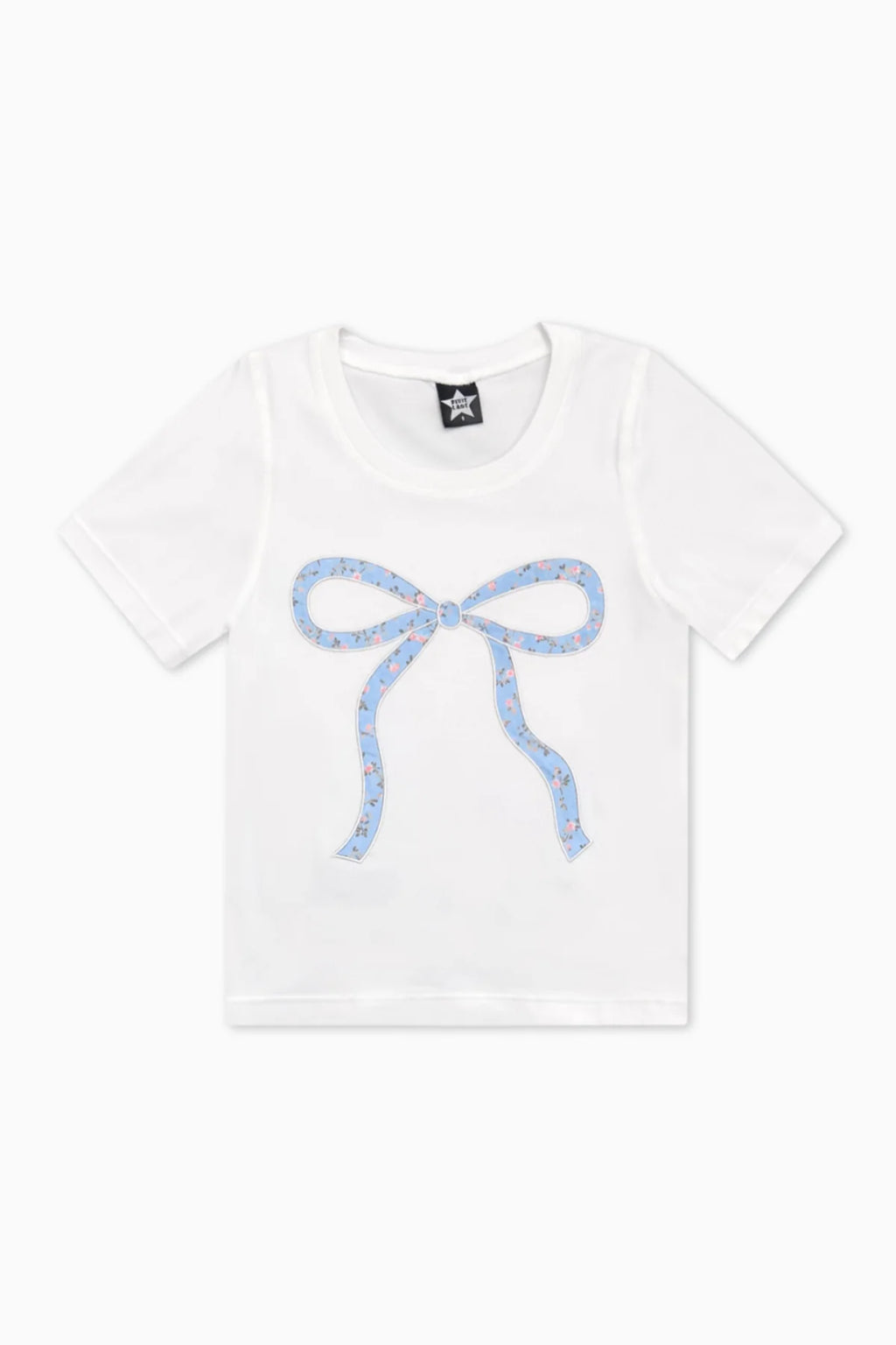 Pixielane Simply Soft Short Sleeve Fitted Tee- Floral Bow