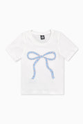 Pixielane Simply Soft Short Sleeve Fitted Tee- Floral Bow