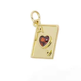Cz Ace of Hearts Charm