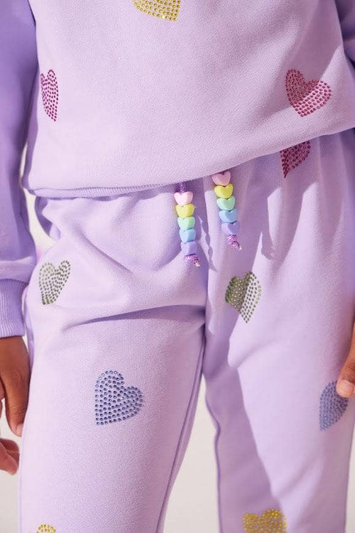 Lola + The Boys LAVENDER CRYSTAL HEARTS SET
