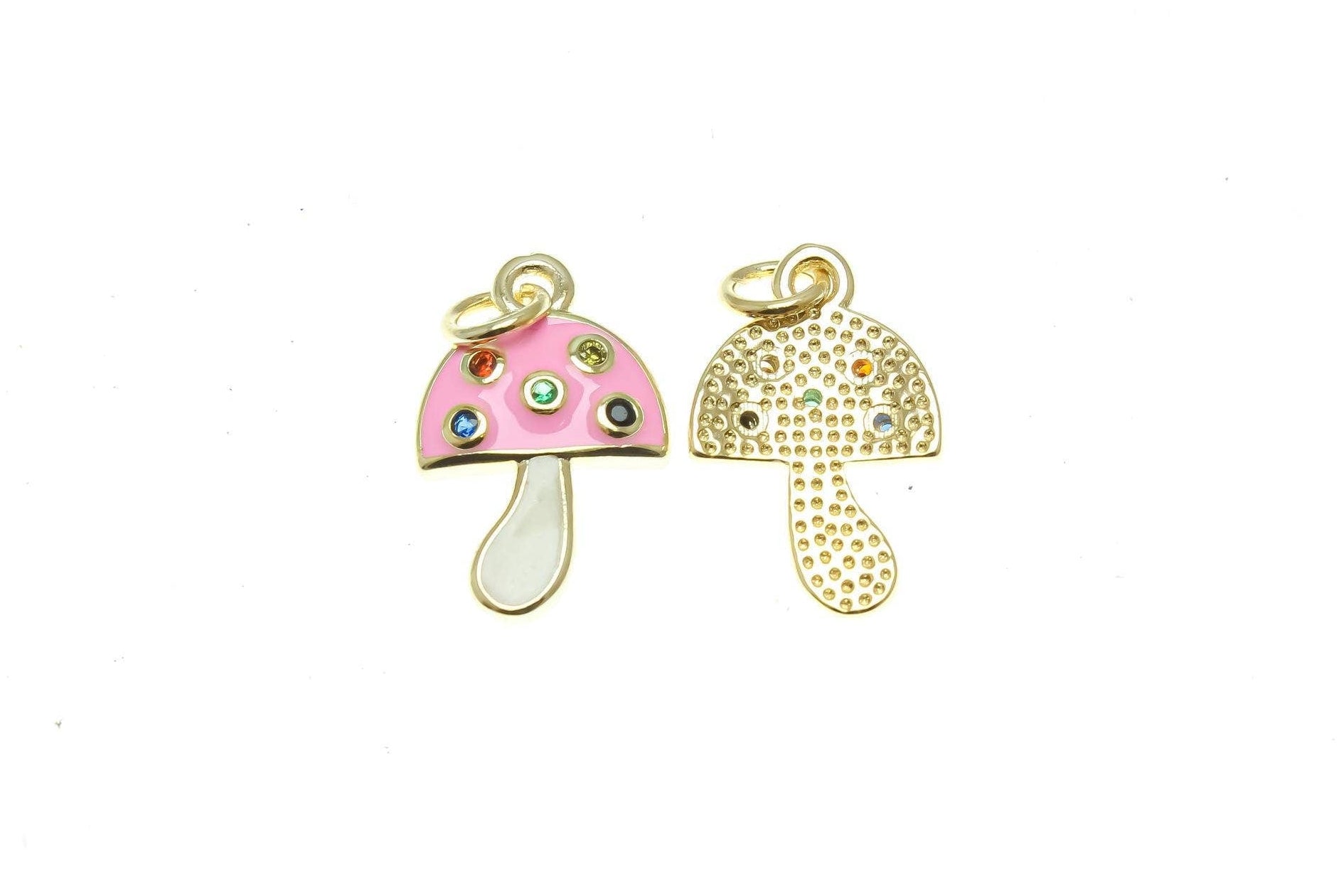 Cz Rainbow Mushroom Charm