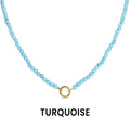 Natural Stone Charm Keeper Necklace: Turquoise