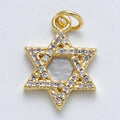 Cz Star of David Shell Pearl Charm