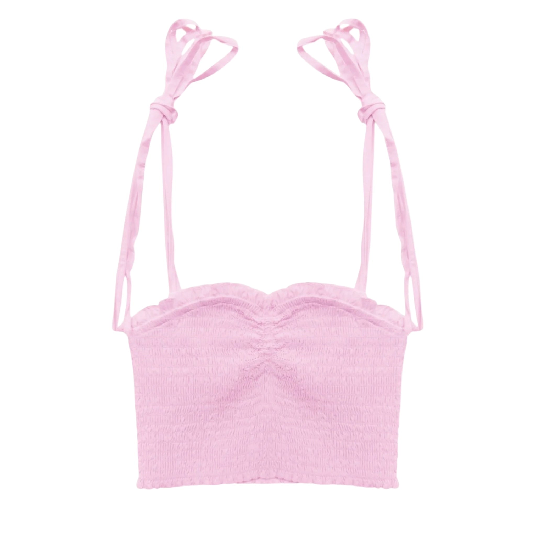 Katie J Cher Smocked Sweetheart Top- Baby Pink