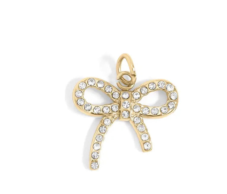 Rhinestone Bow Charm