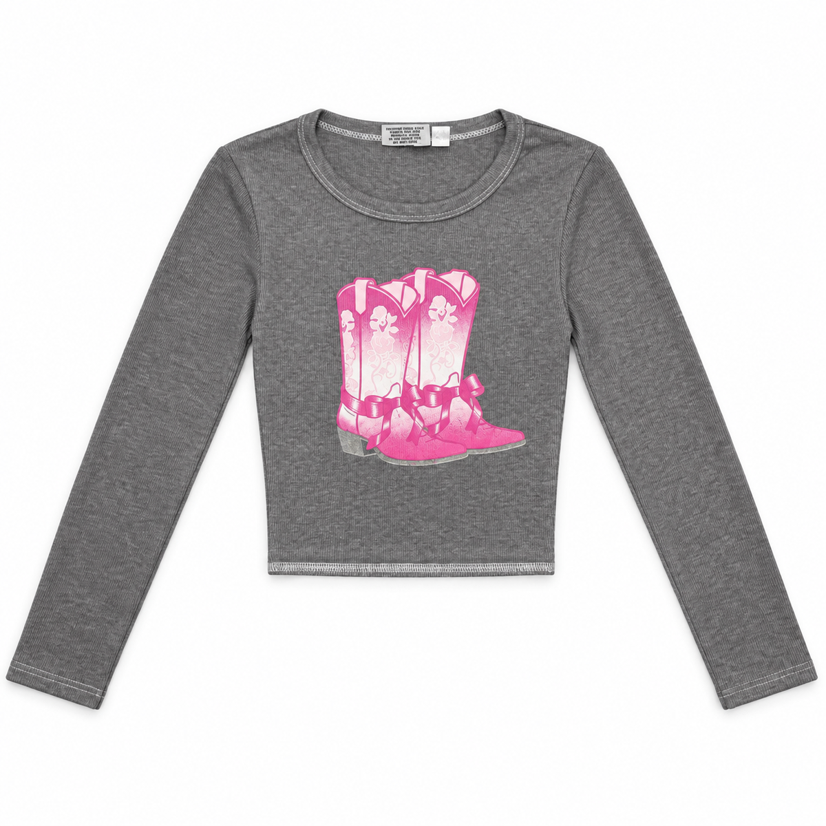 Firehouse Cowgirl Boot Ribbed Long Sleeve