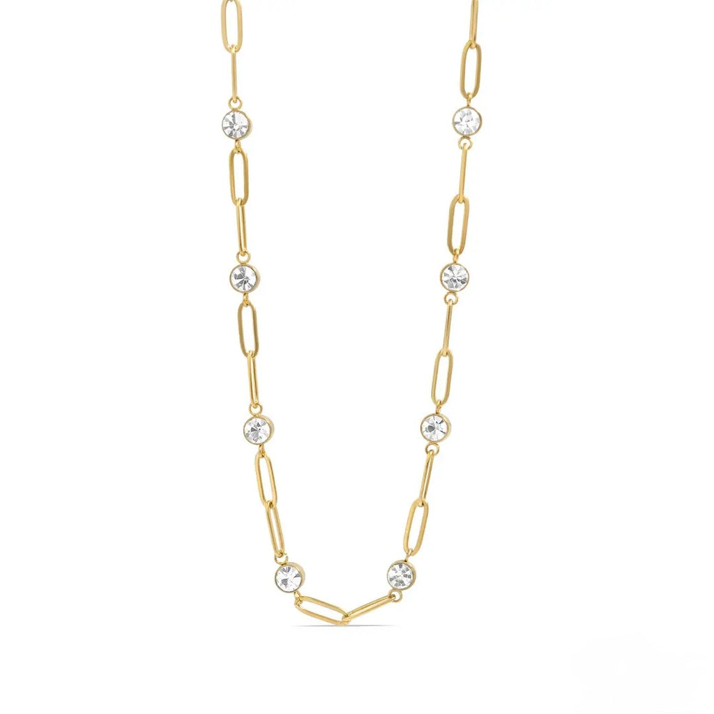 Stone Paperclip Chain Necklace