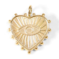 Textured Heart Evil Eye Charm