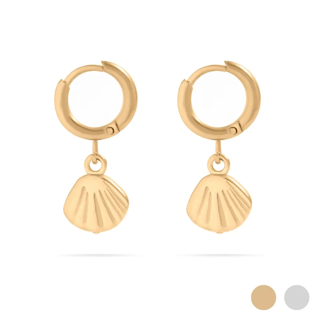 Shell Huggie Hoop Earrings