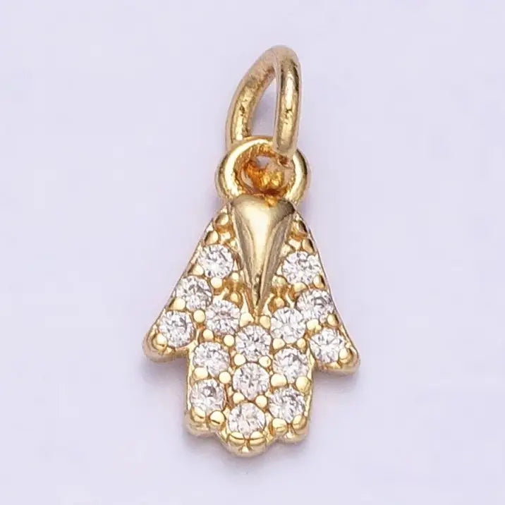 Cz Mini Hamsa Hand Charm