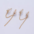 Cz Chain Double Stud Earrings