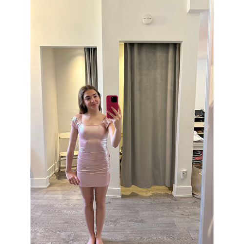 Cheryl Mesh Lurex Dress Pink
