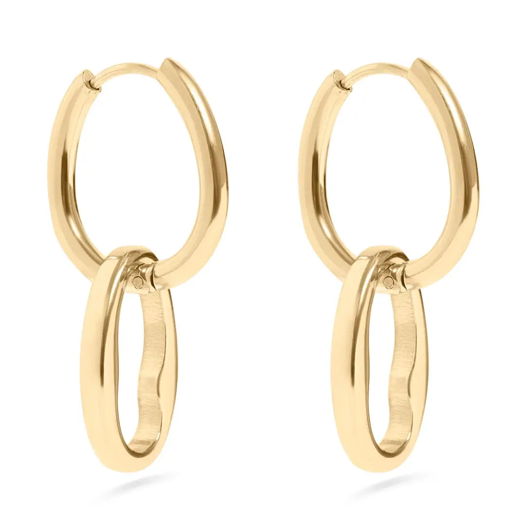 Interlocked Oval Pendant Earrings