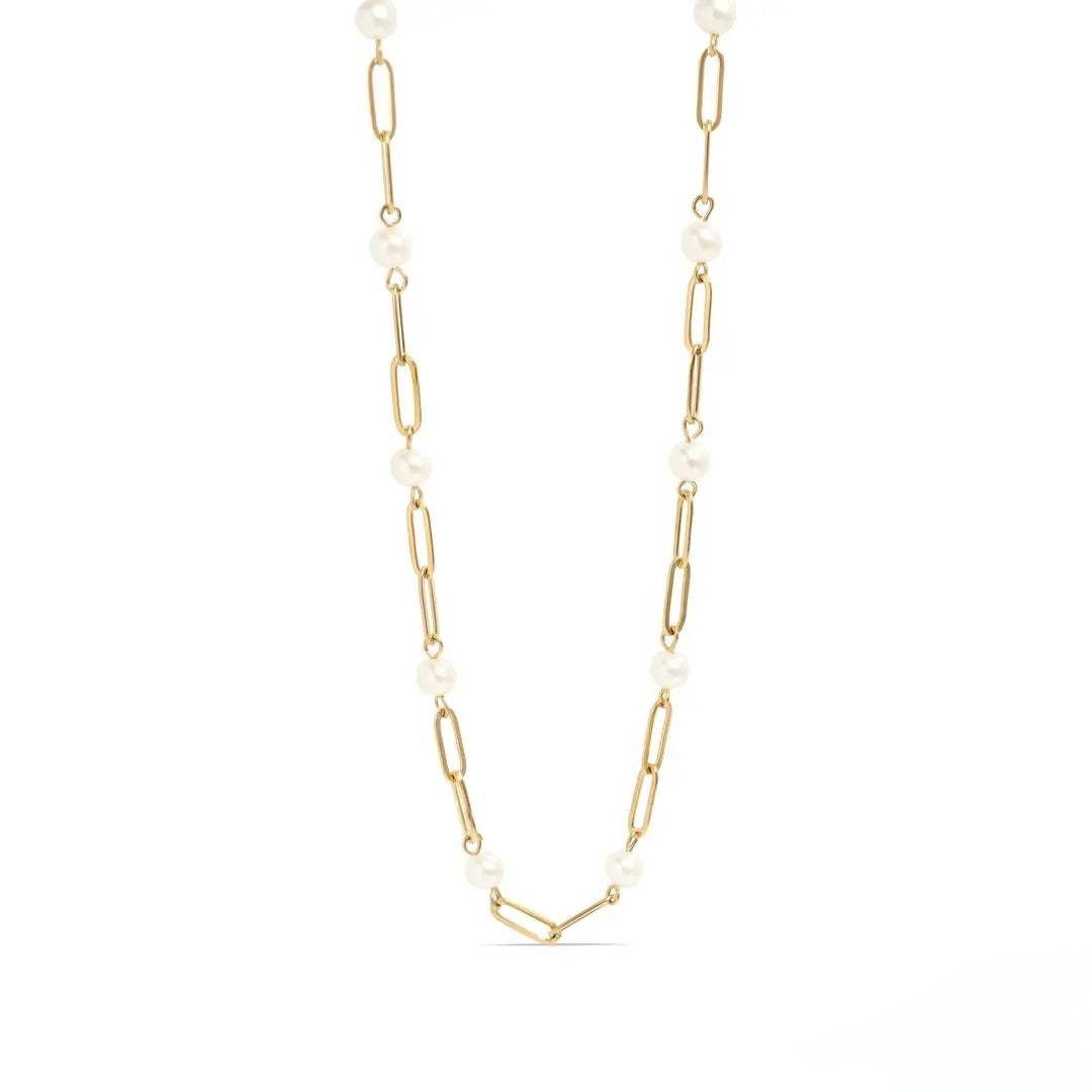Pearl Paperclip Chain Necklace