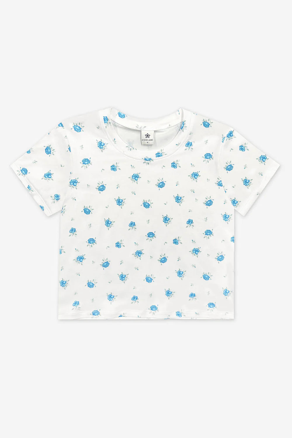 Pixielane Simply Soft Easy Tee-Blue Ditsy Floral