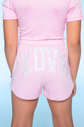 Pixielane Cloud Soft French Terry Dolphin Short- Floral Love