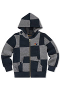 Aviator Nation Check Quilted Sweatshirt-Heather Grey/ Charcoal (presale)