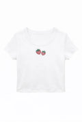Katie J Strawberry Gingham Baby  Tee