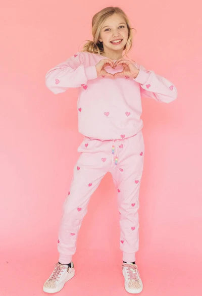 Lola + The Boys Full Hearts Jogger Set