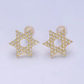 Cz Star of David Stud Earrings