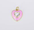 Cz Enamel Heart Shape Pendant
